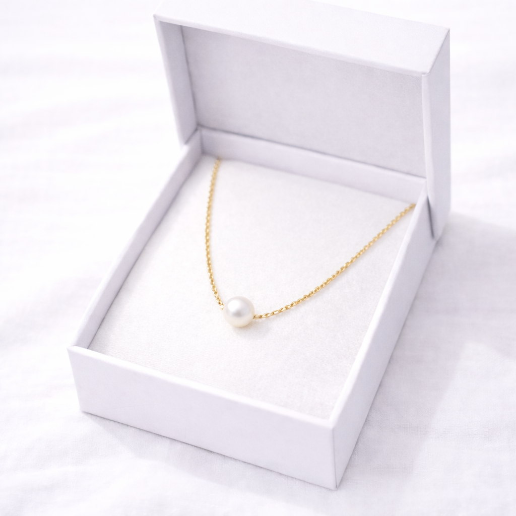 LUXERA Pearl Chain Necklace – Waterproof Gold-Plated Steel