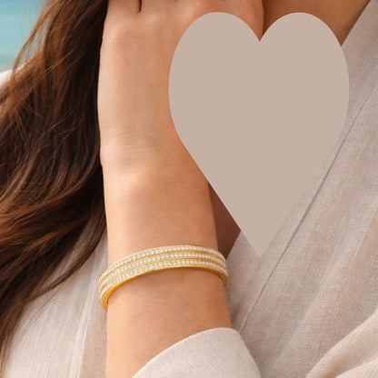 LUXERA Crystal Bangle Bracelet – Waterproof Gold-Plated Steel