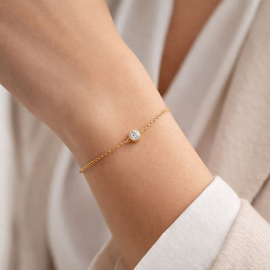 LUXERA Minimal Spark Bracelet – Waterproof Gold-Plated Steel