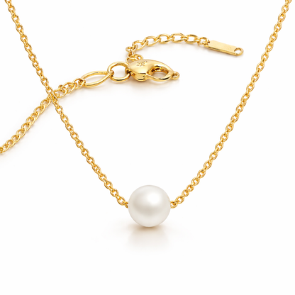 LUXERA Pearl Chain Necklace – Waterproof Gold-Plated Steel