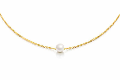 LUXERA Pearl Chain Necklace – Waterproof Gold-Plated Steel