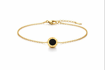 LUXERA Roman Circle Bracelet – Waterproof Gold-Plated Steel