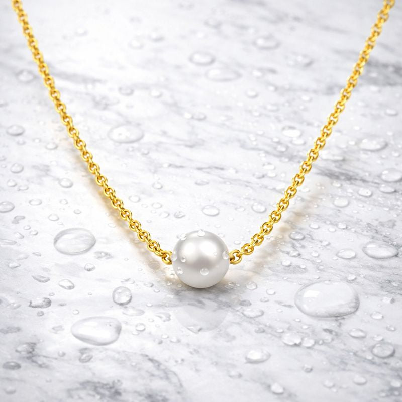 LUXERA Pearl Chain Necklace – Waterproof Gold-Plated Steel