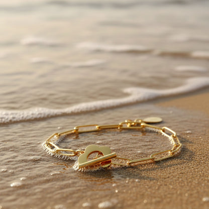 LUXERA Flower Chain Bracelet – Waterproof Gold-Plated Steel