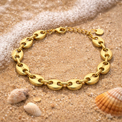 LUXERA Bold Chain Bracelet – Waterproof Gold-Plated Steel