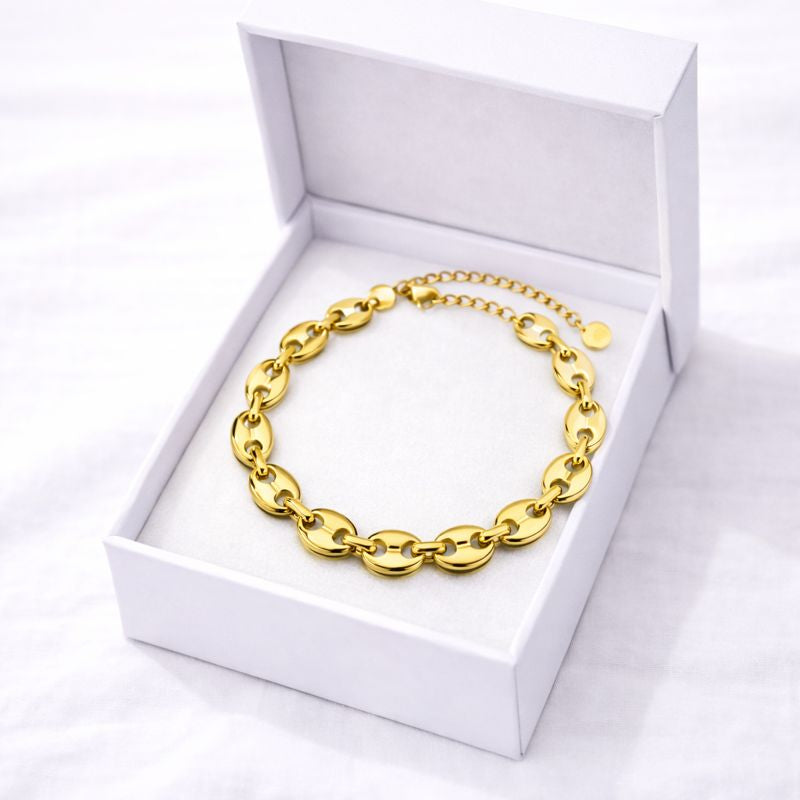 LUXERA Bold Chain Bracelet – Waterproof Gold-Plated Steel