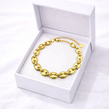 LUXERA Bold Chain Bracelet – Waterproof Gold-Plated Steel