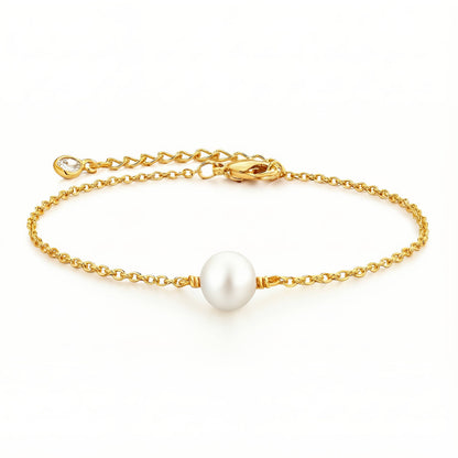 LUXERA Pearl Chain Bracelet – Waterproof Gold-Plated Steel