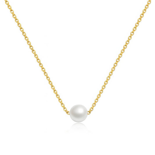 LUXERA Pearl Chain Necklace – Waterproof Gold-Plated Steel