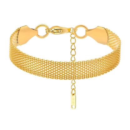 LUXERA Bold Mesh Bracelet – Waterproof Gold-Plated Steel