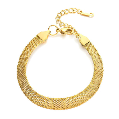 LUXERA Bold Mesh Bracelet – Waterproof Gold-Plated Steel