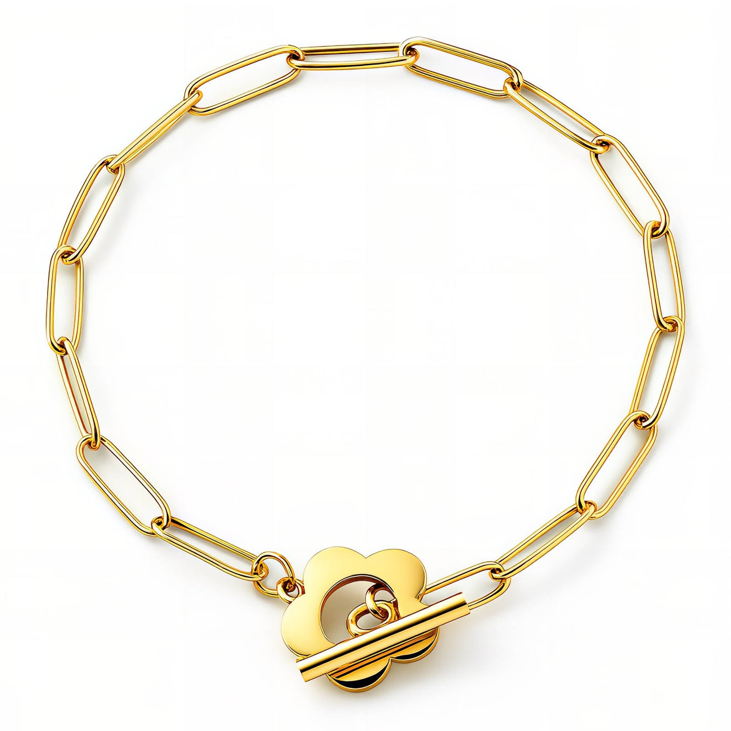 LUXERA Flower Chain Bracelet – Waterproof Gold-Plated Steel