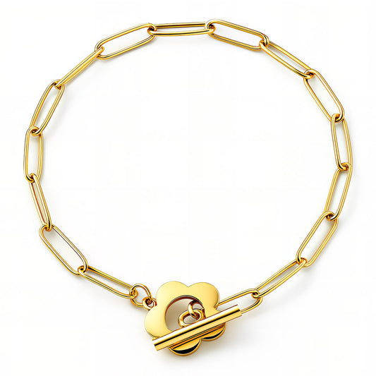LUXERA Flower Chain Bracelet – Waterproof Gold-Plated Steel
