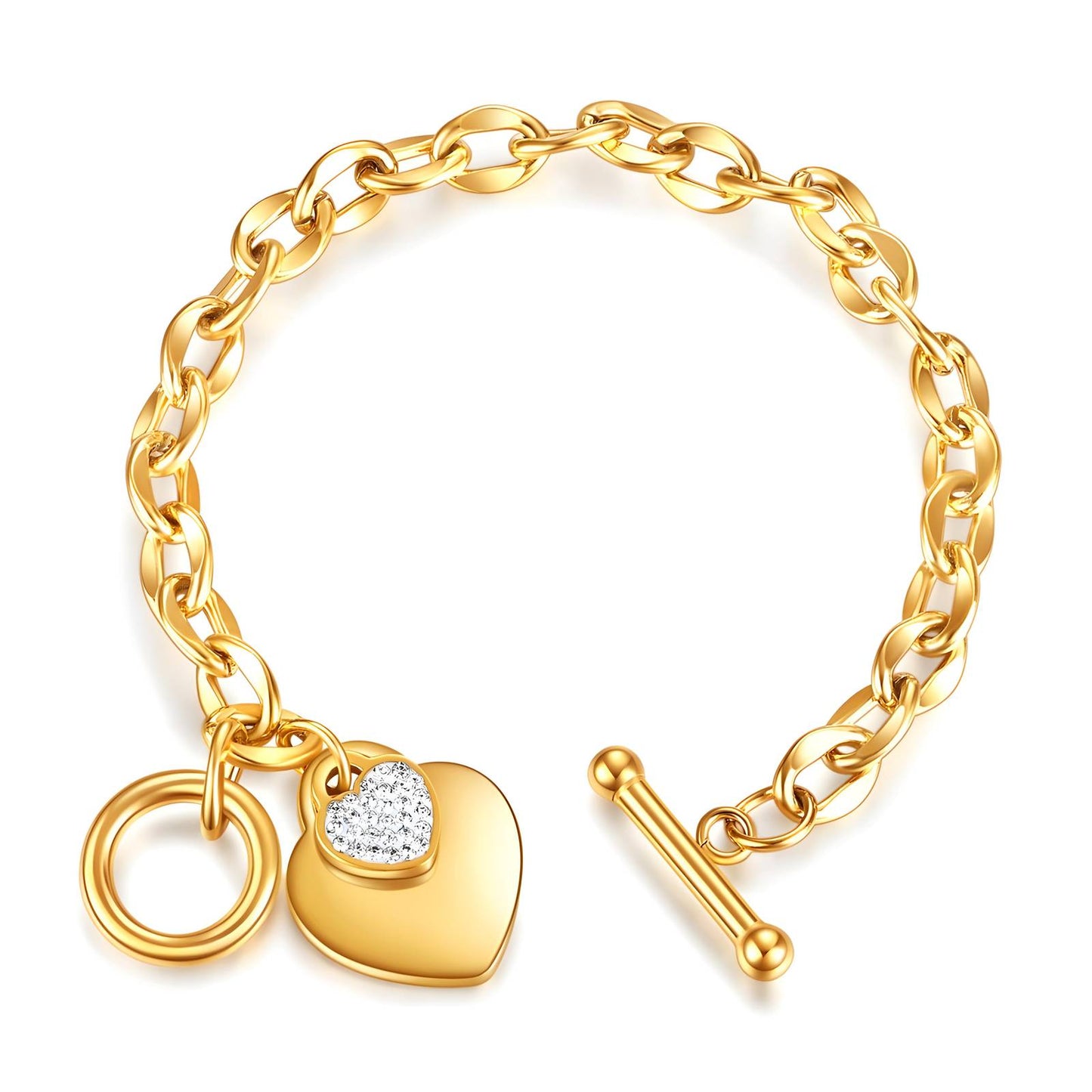 LUXERA Signature Heart Bracelet– Waterproof Gold-Plated Steel