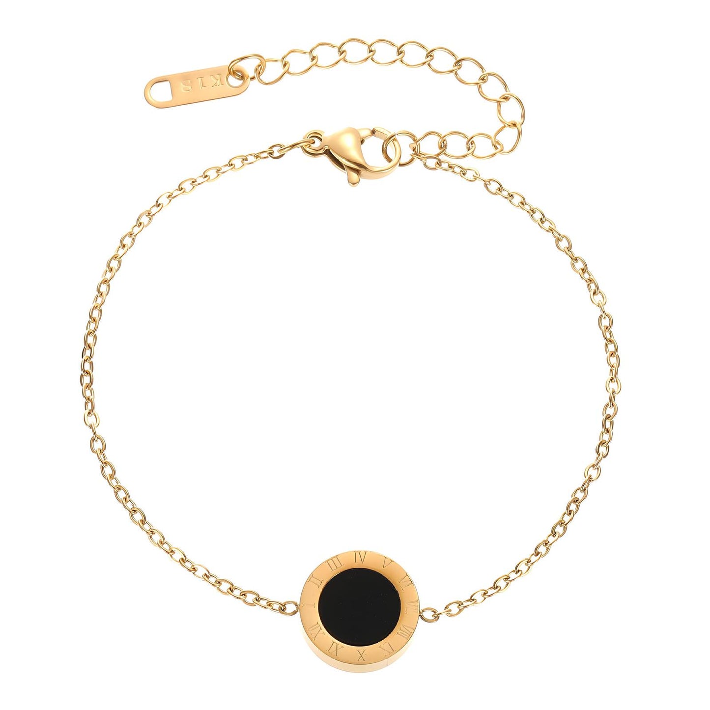 LUXERA Roman Circle Bracelet – Waterproof Gold-Plated Steel