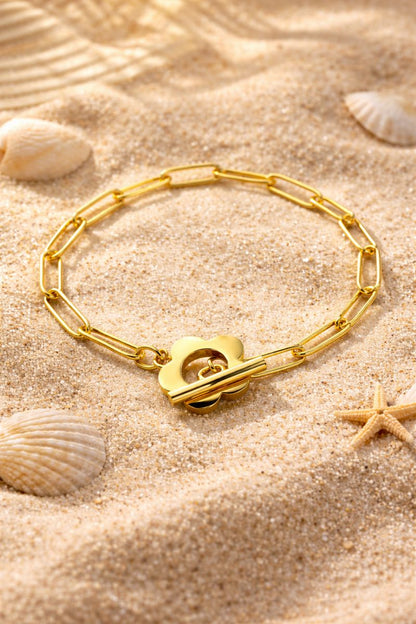 LUXERA Flower Chain Bracelet – Waterproof Gold-Plated Steel