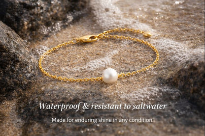 LUXERA Pearl Chain Bracelet – Waterproof Gold-Plated Steel