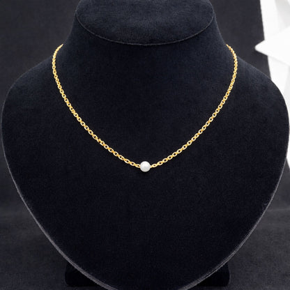 LUXERA Pearl Chain Necklace – Waterproof Gold-Plated Steel